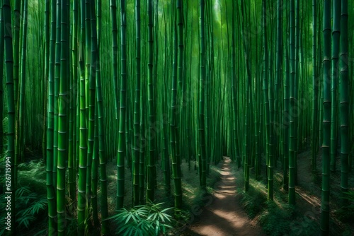 green bamboo background generated by AI tool © Muhammad