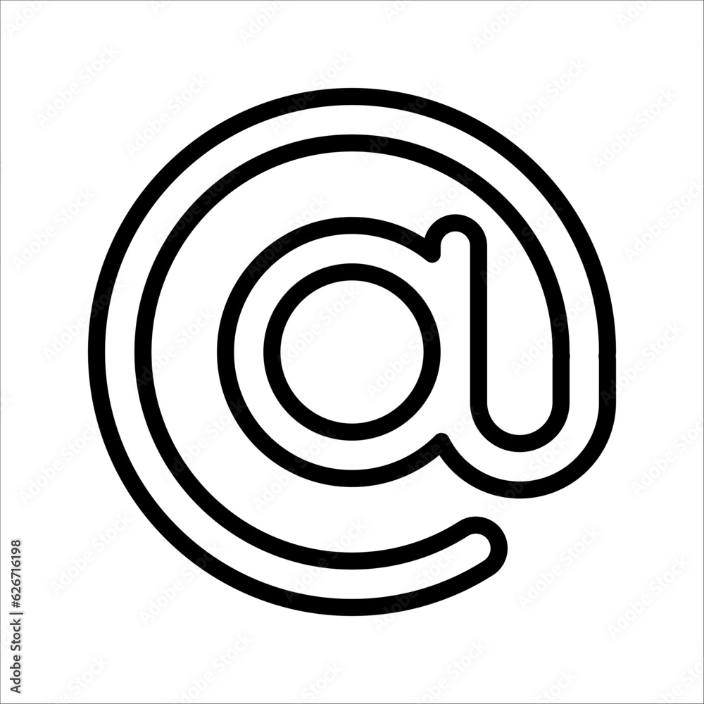 Arroba Button Sign. Arroba and Email Address Related icon. vector illustration on white background Arroba Button Sign. Arroba and Email Address Related icon. vector illustration on white background