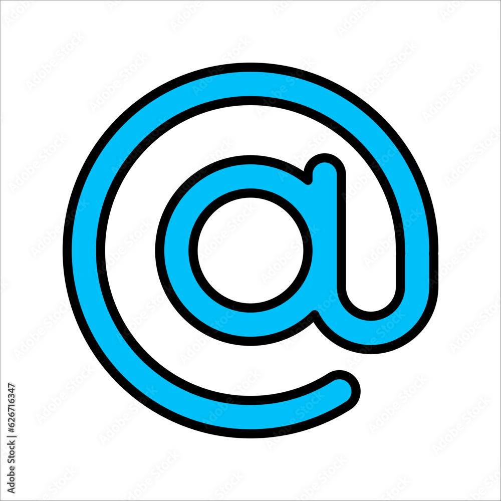 Arroba Button Sign. Arroba and Email Address Related icon. vector illustration on white background