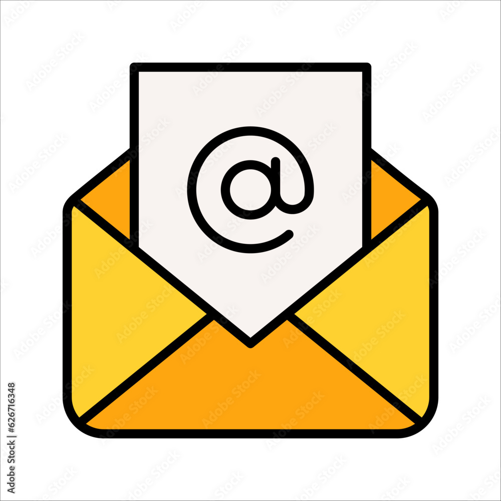 Mail envelope icon in flat style. Email message vector illustration on white isolated background. Mail envelope icon in flat style. Email message vector illustration on white isolated background.