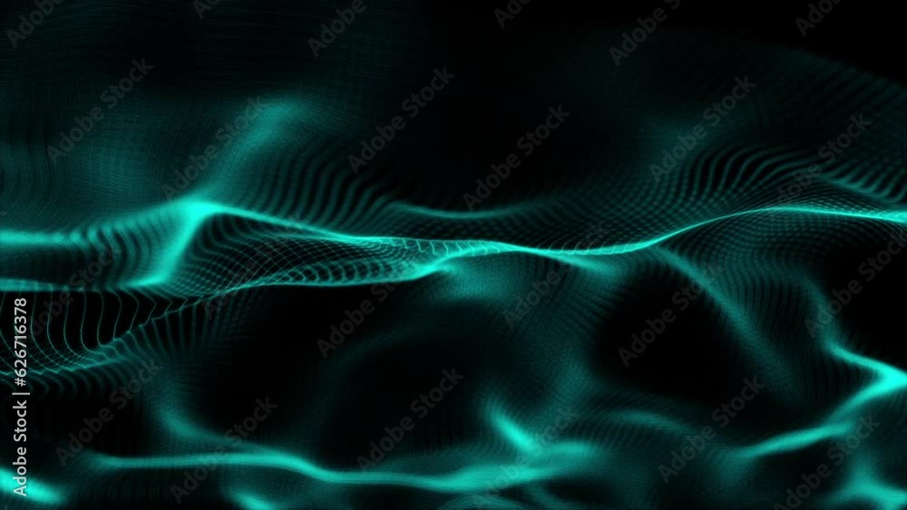 abstract futuristic background with celestial neon moving lines and waves. Wallpaper. Abstract mesh in motion