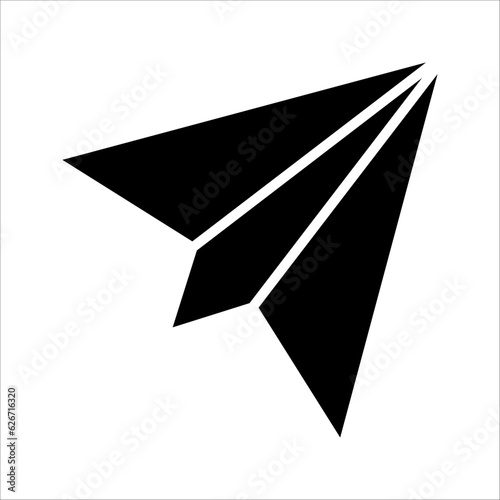 Paper plane send icon sign symbol, vector illustration on white background