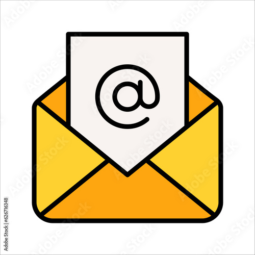 Mail envelope icon in flat style. Email message vector illustration on white isolated background.