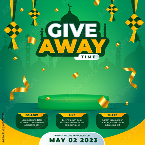 Giveaway steps for social media contest design concept