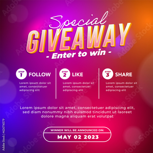 Giveaway contest concept for social media post