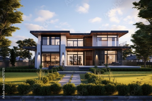 Residence available for purchase. Notice displayed in front of newly-built property.