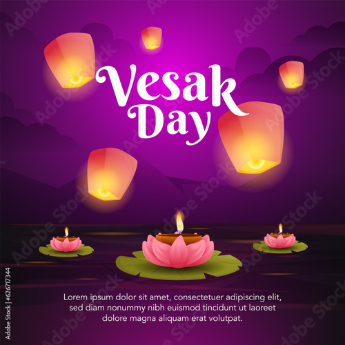 Flat vesak day illustration