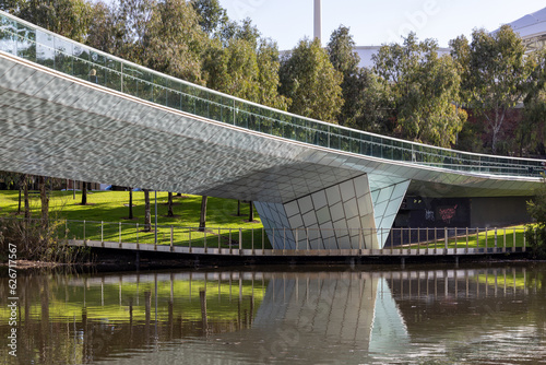 The iconic River Torrens foot bridge in Adelaide South Australia on July 23rd 2023 photo