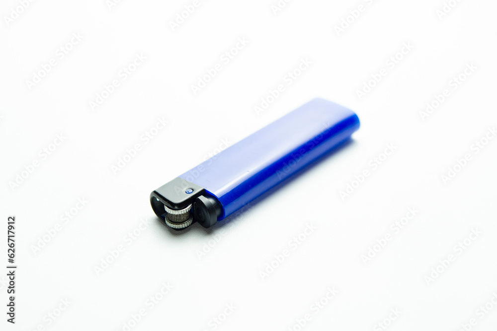 Blue gas lighter isolated on white background Blue gas lighter isolated on white background