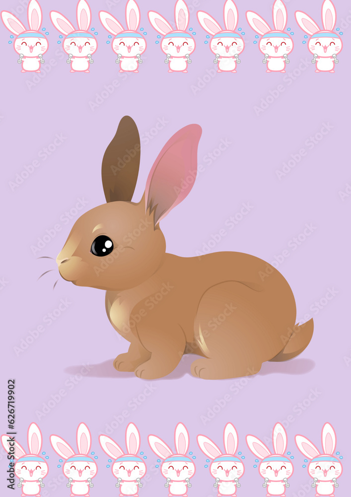 Fototapeta premium easter bunny with eggs