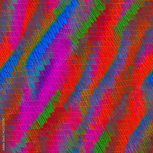 Abstract seamless  vintage tribal fabric colorful pattern background generative ai illustration art
