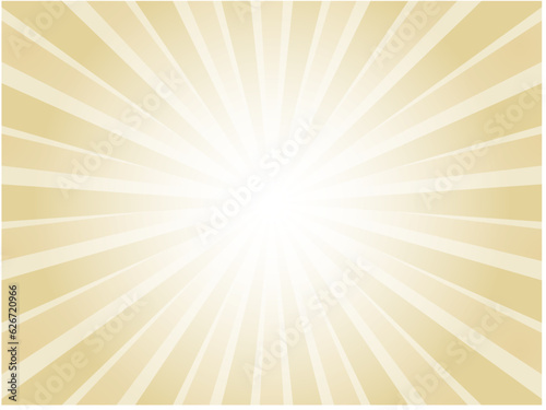 レトロなイメージの太陽光線がまぶしく光る集中線背景素材_ライトオレンジ