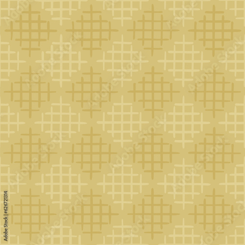 hand drawn squares from crisscrossed stripes. geometric shapes. beige repetitive background. vector seamless pattern. fabric swatch. wrapping paper. design template for textile, linen, decor