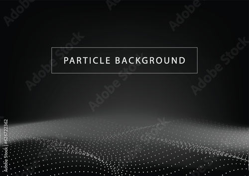 Technology digital wave background concept.Beautiful motion waving dots texture with glowing defocused particles. Cyber or technology background.
