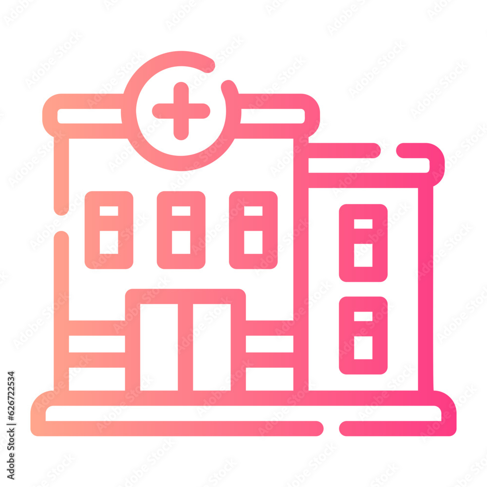 hospital Line Gradient Icon hospital Line Gradient Icon