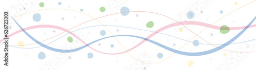 キラキラしたカラフルなドットとウェーブのベクター背景素材