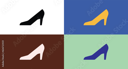 Woman shoes icon illustration isolated vector sign symbol