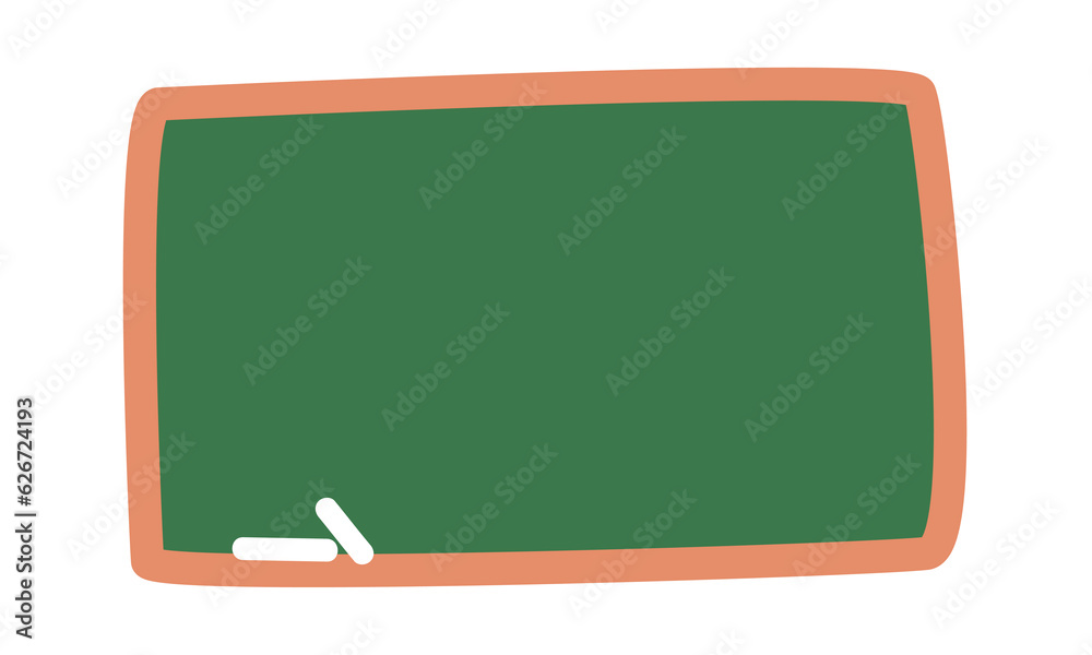 Simple chalkboard clipart. Cute green chalkboard or blackboard flat vector illustration cartoon style hand drawn. Students, classroom, school supplies, back to school concept Simple chalkboard clipart. Cute green chalkboard or blackboard flat vector illustration cartoon style hand drawn. Students, classroom, school supplies, back to school concept