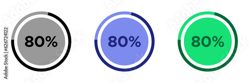 80% vector icon. 80% vector signs
