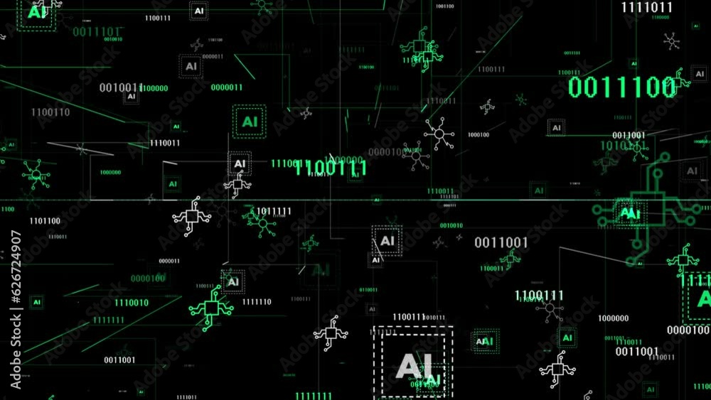 Turquoise and white 3d technology element artificial intelligence matrix black background Turquoise and white 3d technology element artificial intelligence matrix black background