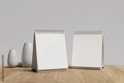 Desk Calendar Mockup Blank Paper