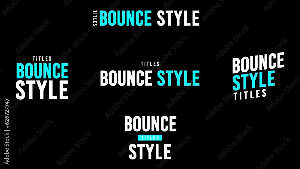 Unique Bounce Titles Stock Template Adobe Stock