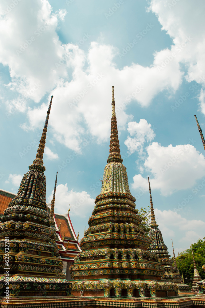 Thai temple landscape, traditional temple	