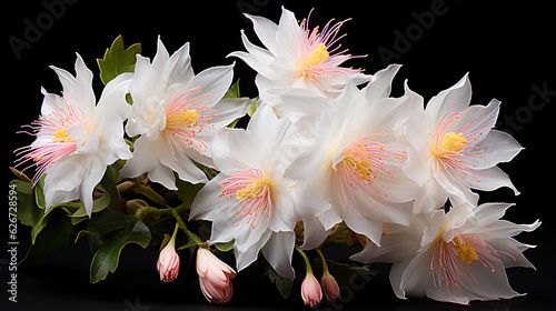 Kadupul Flower (Epiphyllum oxypetalum) white background photo