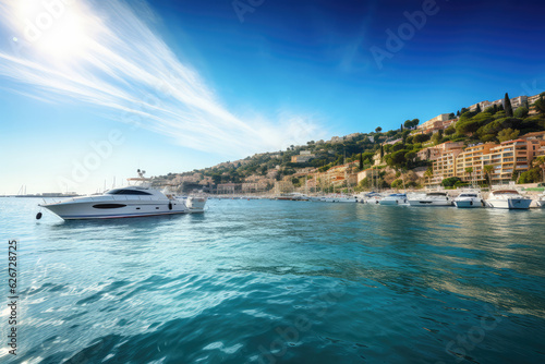 luxurious yachts at French Riviera amazing azure waters
