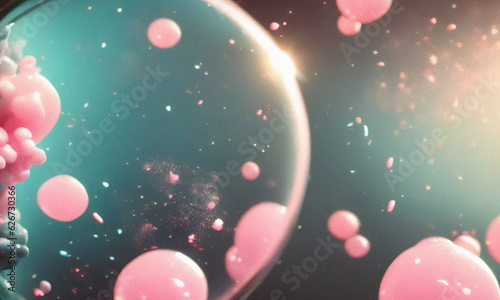 Colorful fantasy magical dreamy realistic bubbles