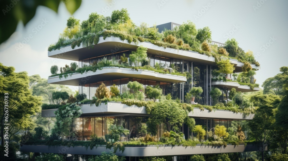 Selection of eco-friendly plants and buildings with vertical gardens in the modern city. Green Forest on Sustainable Glass Office Building with Green Environment Concept Go Green Selection of eco-friendly plants and buildings with vertical gardens in the modern city. Green Forest on Sustainable Glass Office Building with Green Environment Concept Go Green