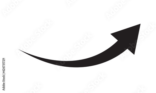black arrow on white background
