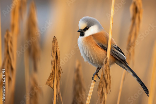 Bearded reedling bird - panurus biarmicu