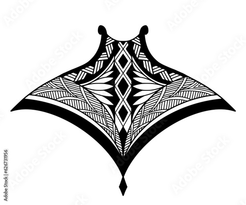 Stingray polynesian tattoo design. Aboriginal samoan style. illustration EPS10