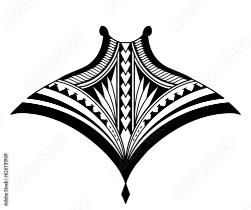Stingray polynesian tattoo design. Aboriginal samoan style. illustration EPS10