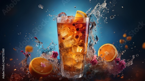 A vibrant advertisement for a refreshing new soft drink