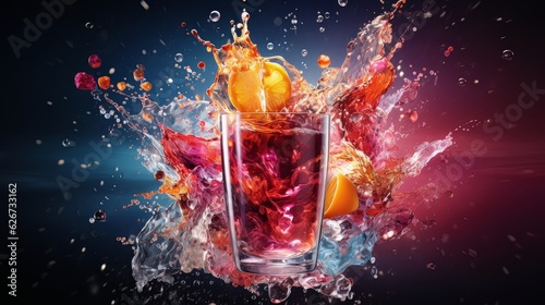 A vibrant advertisement for a refreshing new soft drink