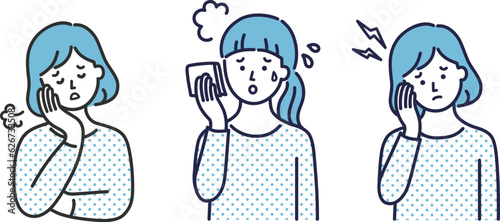 更年期障害の症状に悩む女性セット