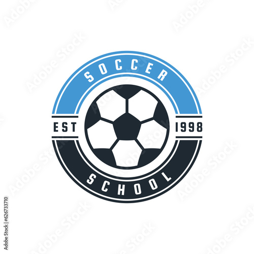 Football and soccer school vector logo template