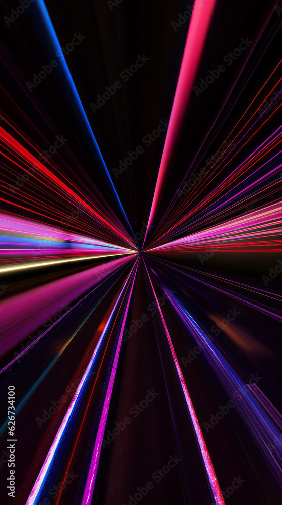 Ai artwork of abstract neon background. Fluorescent lines glowing in the dark dynamic. Neon tunnel. Generative ai. Ai artwork of abstract neon background. Fluorescent lines glowing in the dark dynamic. Neon tunnel. Generative ai.