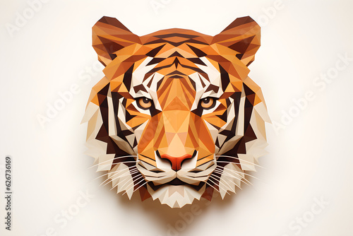 Low Poly Illustration of a tiger - Geometric Art