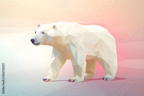 Low Poly Illustration of a polar bear - Geometric Art