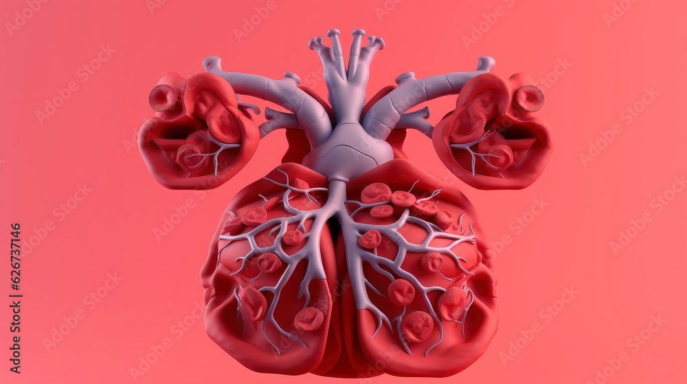 3D illustration of the human organ systems, Human internal organs. Anatomy. Nervous, circulatory, digestive, excretory, urinary,and bone systems. Medical education concept, Generative AI illustration