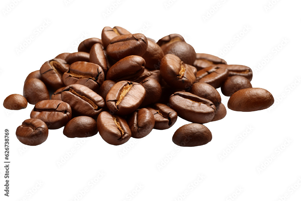 Naklejka premium Collection (set) of fresh roasted roasted coffee beans isolated on white background. Espresso dark. 