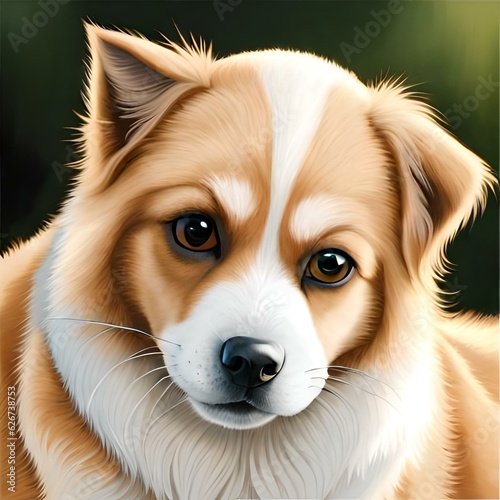 Cute Dog Illustration. Square Dimensi. Artificial Intelligence