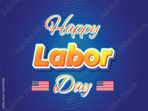 labor day text effect design template