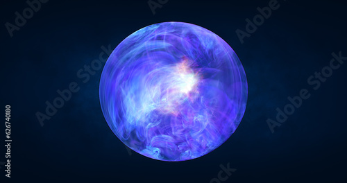 Abstract ball sphere planet iridescent energy transparent glass magic with energy waves in the core abstract background