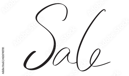 Sale text hand written calligraphy lettering symbol decoration ornament sale business label promotion offer discount shopping retail customer product price strore event banner ink banner sign word 