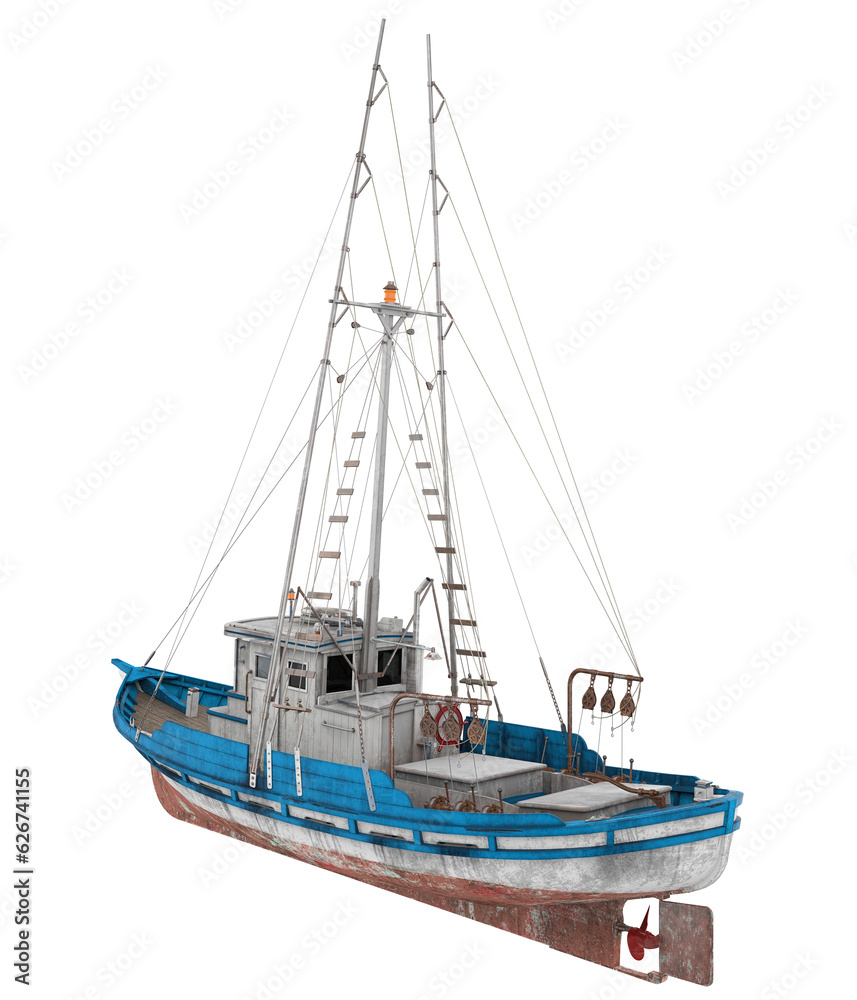 Fishing Ship Isolated