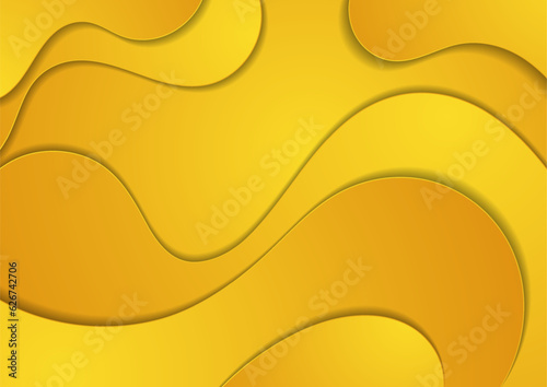 Bright orange paper waves abstract corporate background. Vector graphic design